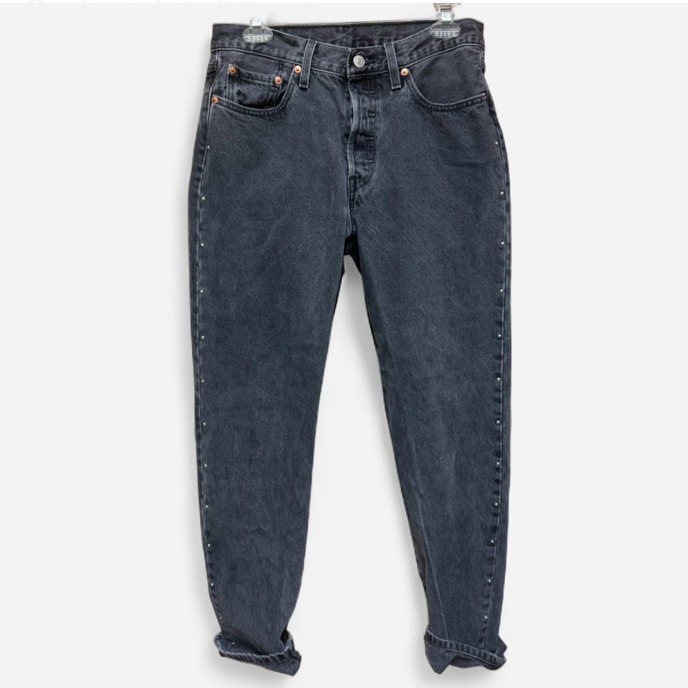 Levi's 501 Premium “Big E” Black Denim Jeans with Studs and Button Fly
